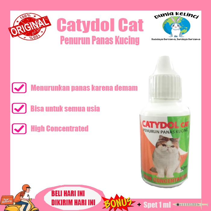 Obat Penurun Demam  Panas Kucing Catydol Cat Meriang