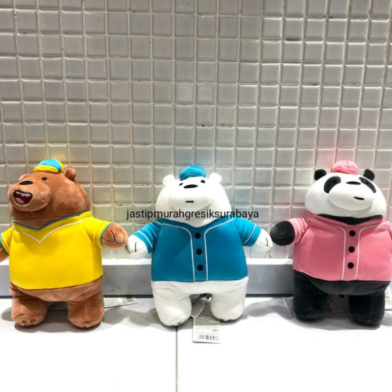 WE BARE BEARS PLUSH TOY 21CM MINISO BONEKA MINISO BONEKA WE BARE BEARS GRIZZ ICE BEAR PANPAN