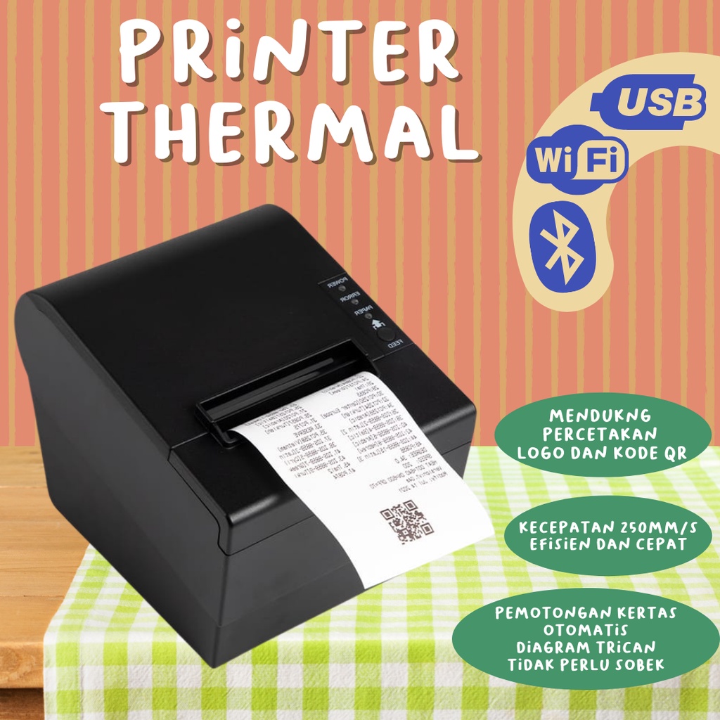 PRINTER THERMAL CETAK STRUK 80MM Z80C HITAM