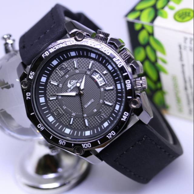 New Jam Tangan Pria Quiksilver Tanggal Tali Kulit