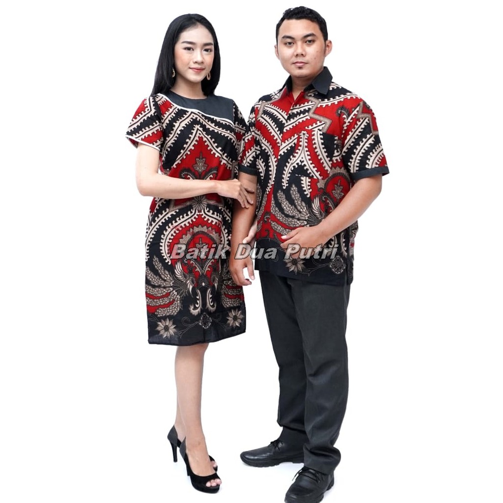 Couple Batik Kemeja Pria Dres Wanita Motif Batik Terbaru By Batik Dua Putri Collection