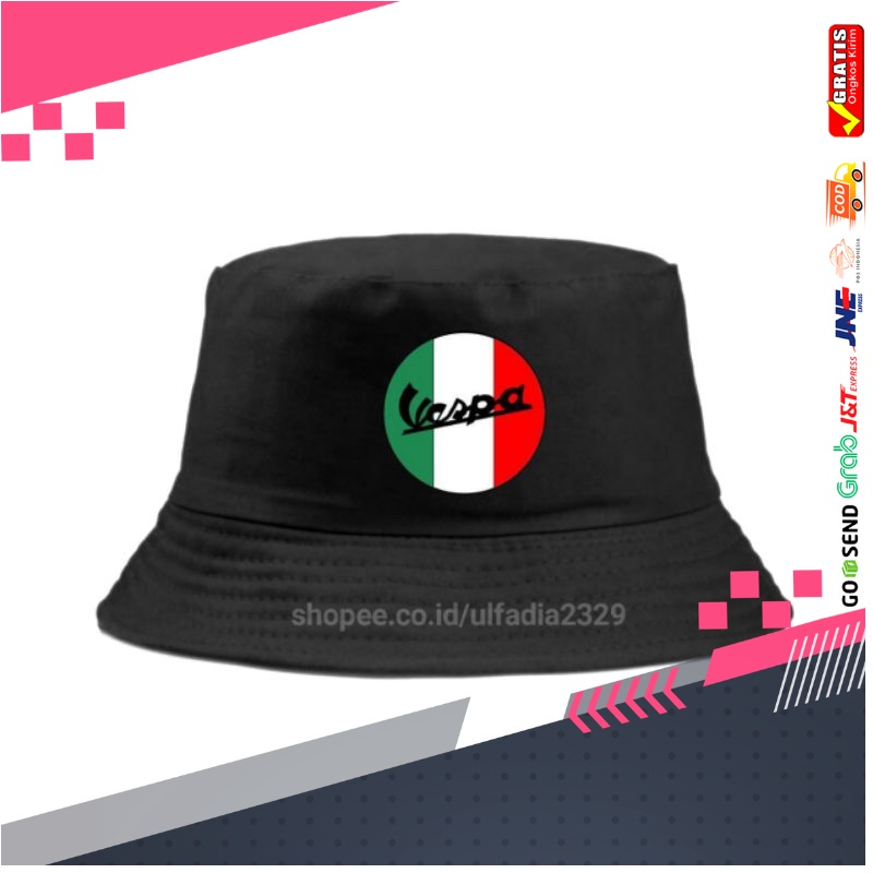 Topi Vespa Italia Bucket - Bucket Hat Vespa Italia