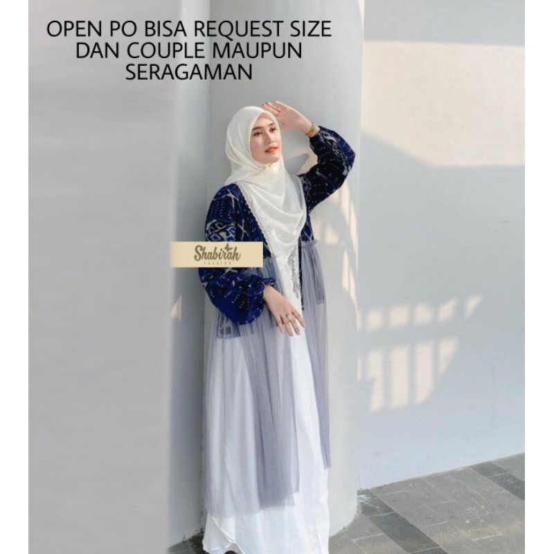 Open PO - tenun troso mix tutu / tunik remaja batik kekinian / long outer tenun / cardigan batik