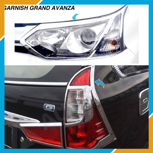 VARIASI GRAND AVANZA 2015/2017 GARNISH LAMPU BELAKANG STOPLAMP COVER CHROME KROM