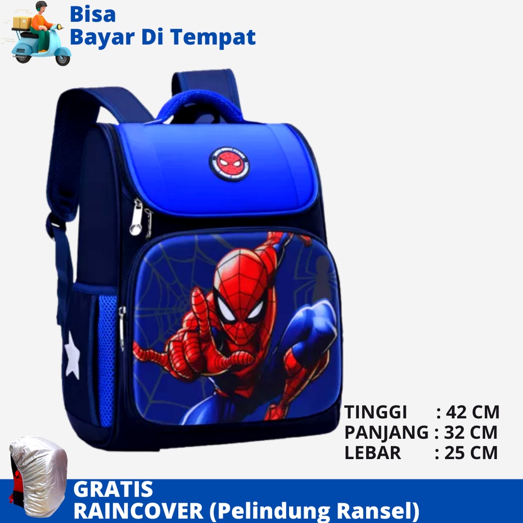 Tas Sekolah Anak SD Karakter Superhero FIBER DSTR-1002 Ukuran SD Ransel Anak