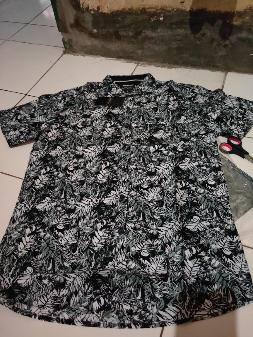 [gridline - S147 Brown Navy & S121] Kemeja Batik Slimfit Pria Katun Lengan Pendek Simpel M-xl