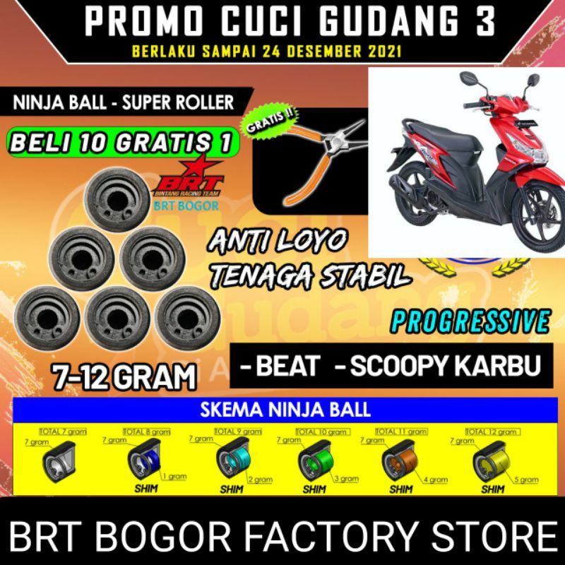 ROLLER NINJA BALL BRT BEAT KARBU ROLER NINJA BALL SCOOPY KARBU LOLER NINJA BALL SPACY KARBU LOLLER