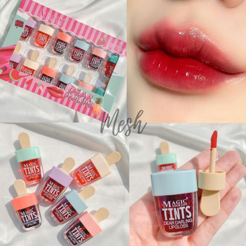 Megasari,TEAYASON Lazy Girl Lipstick  DEAR DARLING LIP TINT IMAN OF NOBLE BOX JELLY ICE CREAM