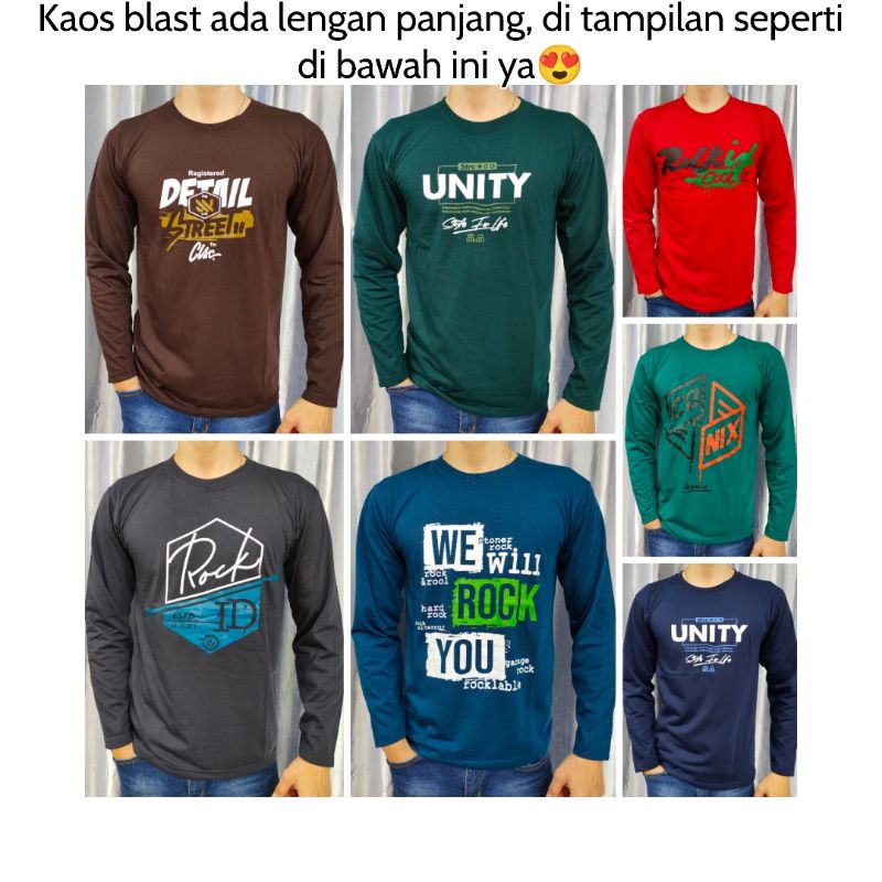 Kaos oblong murah tulisan basic BLAST uk M L XL XXL