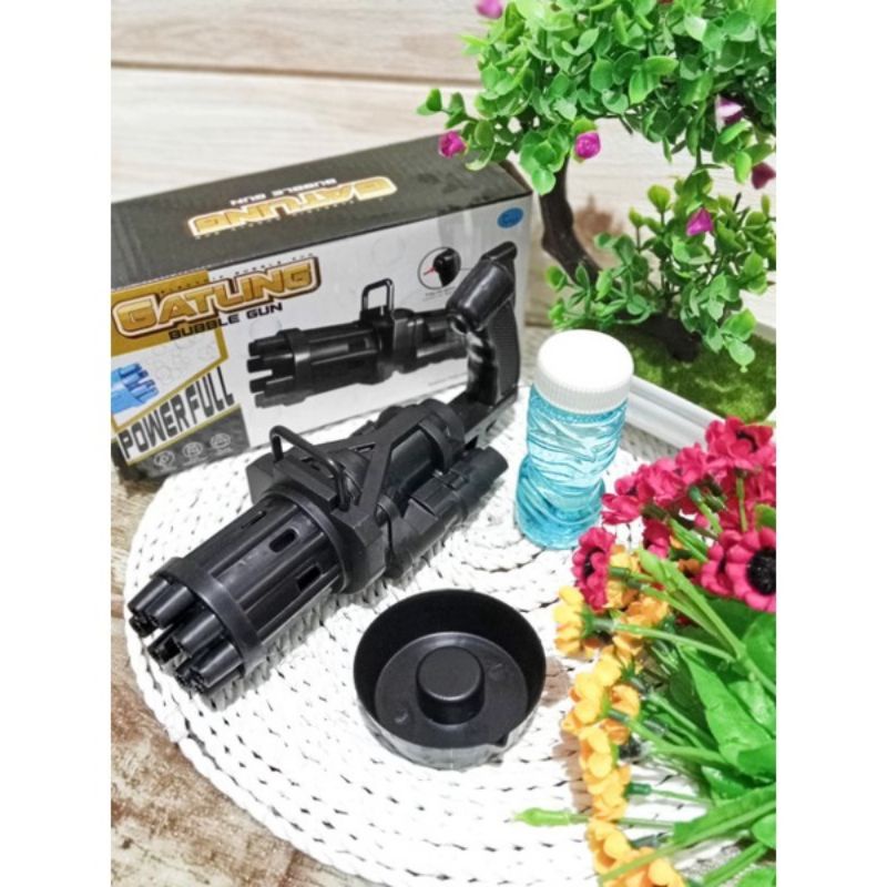 Mainan Pistol Gelembung Sabun Otomatis Gatling Buble Gun
