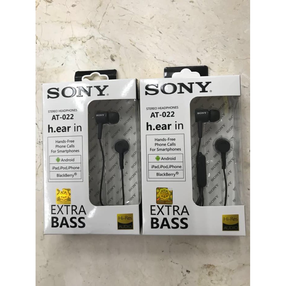Hf headset handsfree earphone SONY AT-022 EXTRA BASS