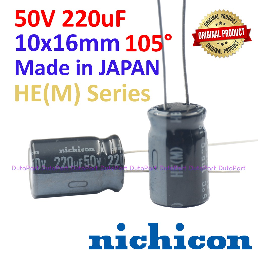 50V 220uF ORIGINAL NICHICON HE (M) JAPAN Kapasitor Capasitor Elko Elco