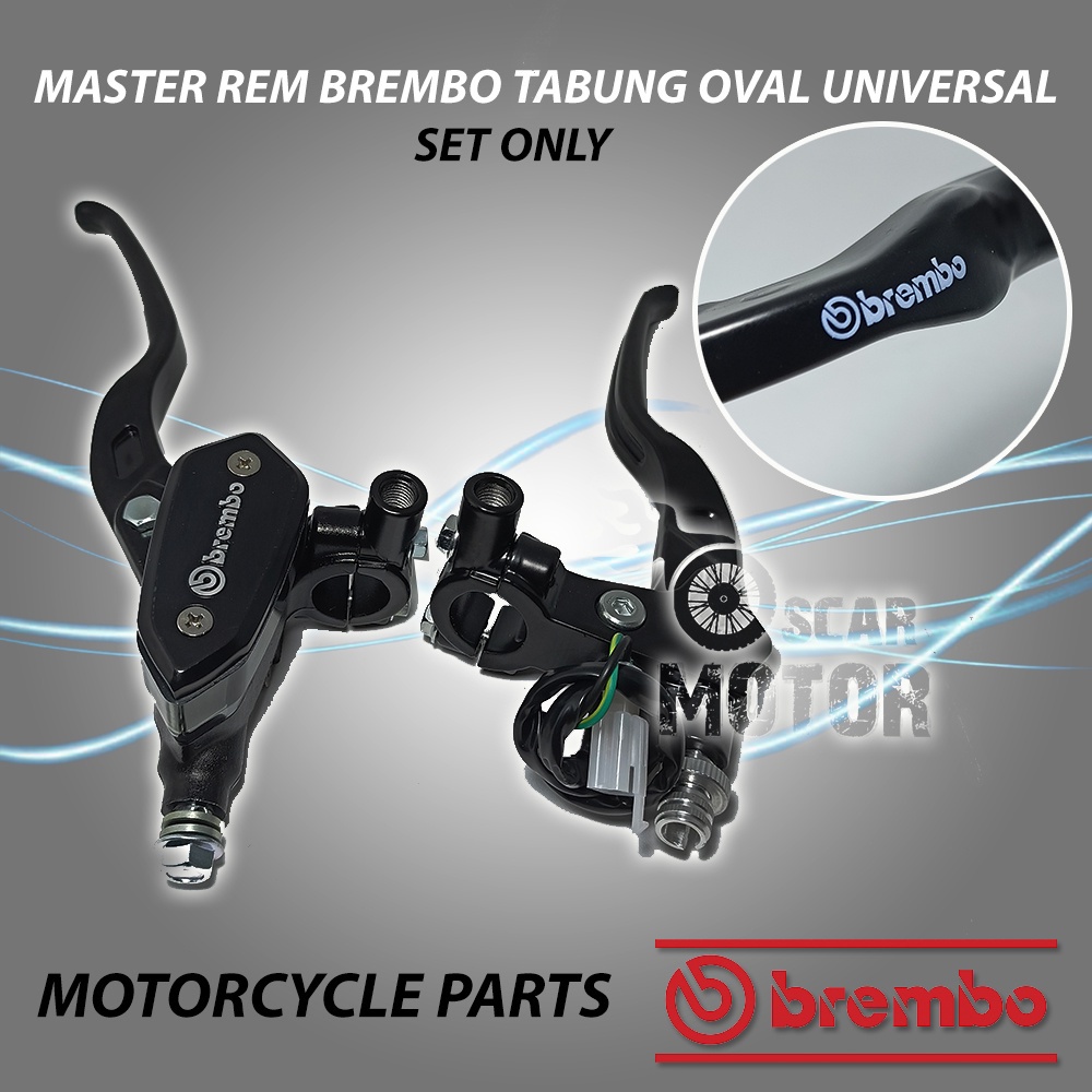 MASTER REM BRB TABUNG OVAL SET KIRI KANAN MATH BLACK UNIVERSAL NEW KING motor