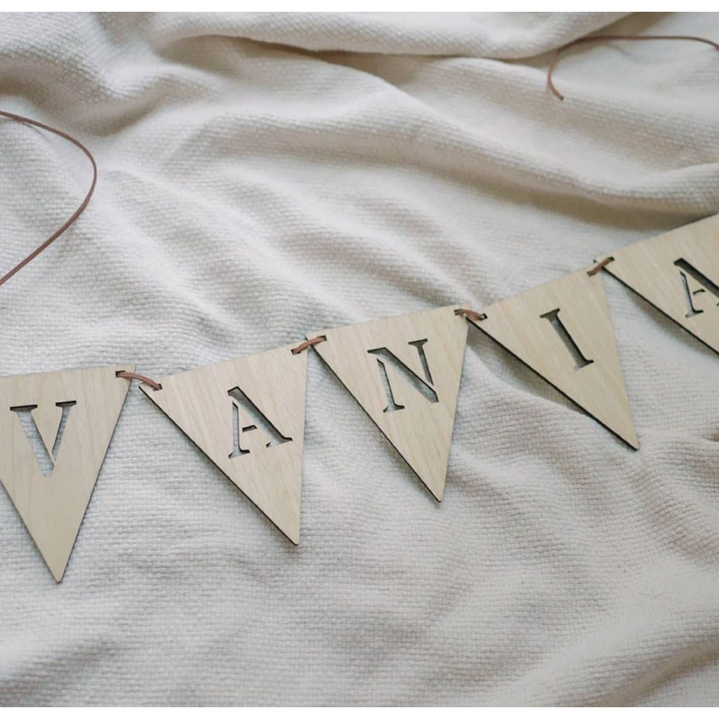 ALPHABET GARLAND  |   Dekorasi Kamar Nama Anak Kayu Wooden Bunting Custom