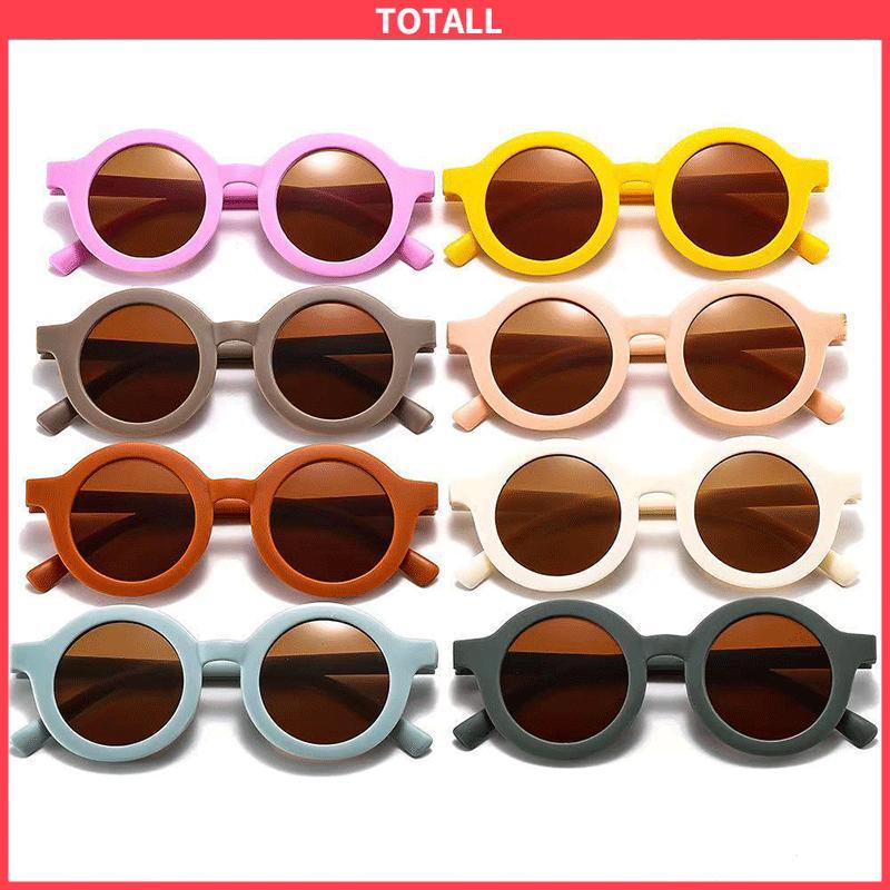 COD Kacamata Hitam Anak Matte Bingkai Bulat Trendi Retro Cute Clear Vision-Totall