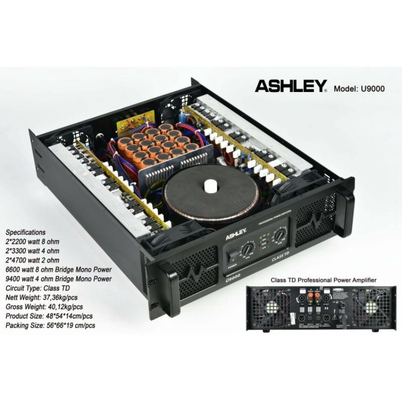 Jual POWER AMPLIFIER ASHLEY U9000 / U 9000 AMPLIFIER CLASS TD ORIGINAL