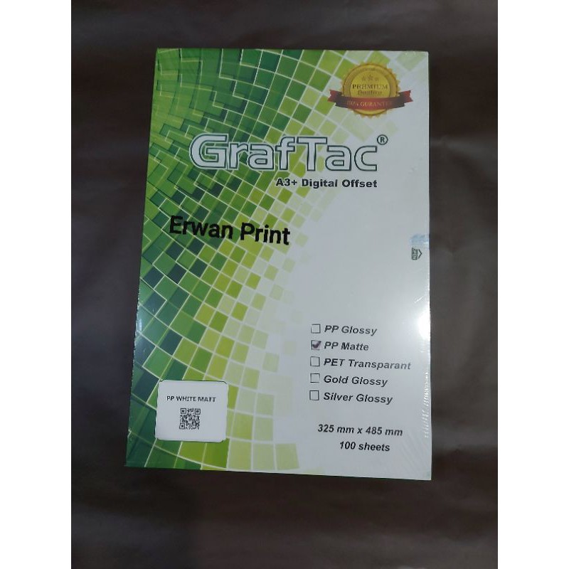 

STICKER VINYL LASER A3+ GRAFTAC PUTIH MATTE (ISI 100)