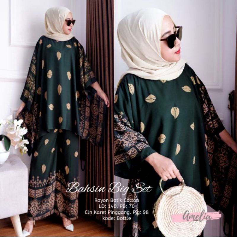 SETELAN WANITA JUMBO RAYON SUPER WAKA ORI ONE SET BATIK BIG SIZE TERBARU