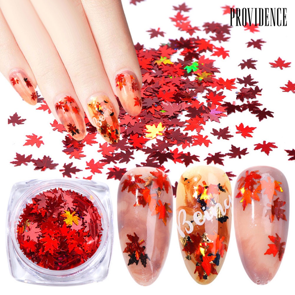 Providence Autumn Glitter Gradient Maple Leaf Nail Art Sequins Applique Christmas Decor