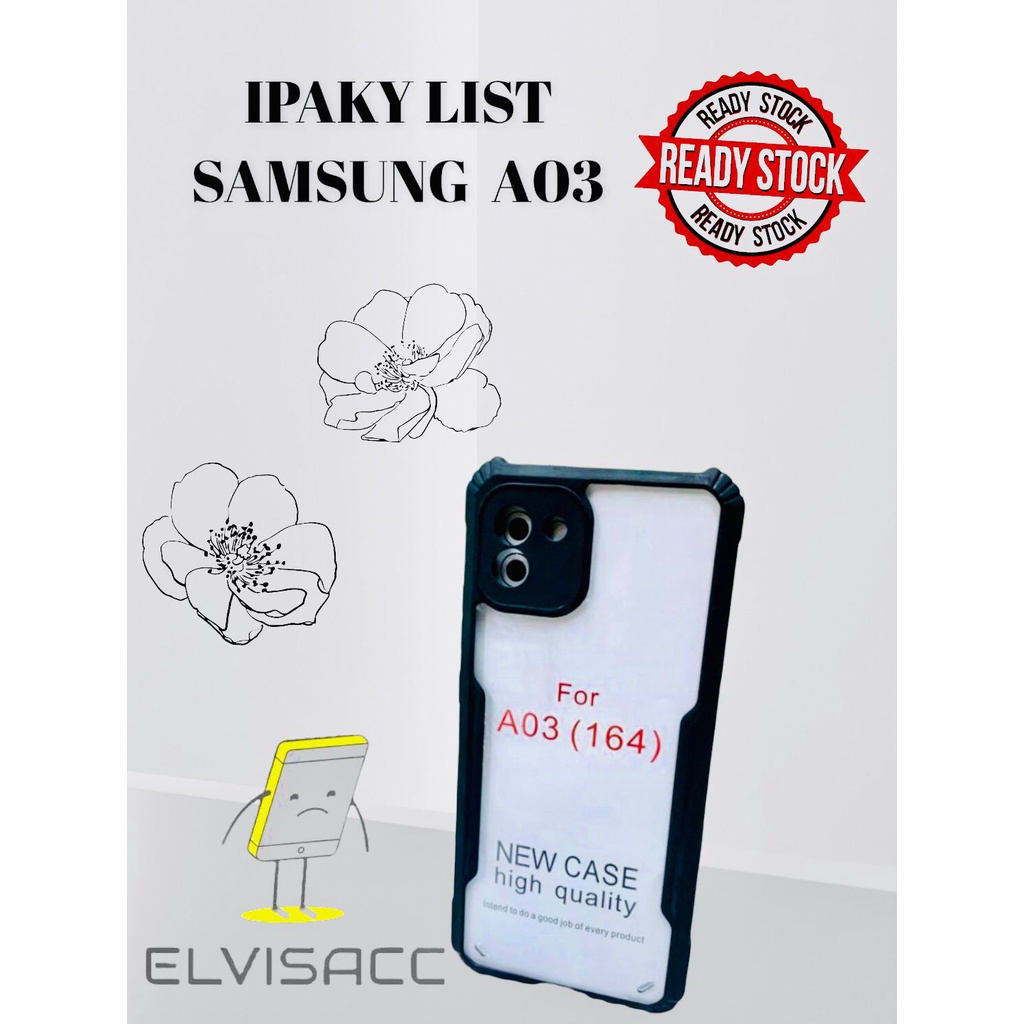 CASE SAMSUNG GALAXY A03 IPAKY SOFTHARD LIST BLACK BACKCASE WARNA HITAM FOR SAMSUNG A03