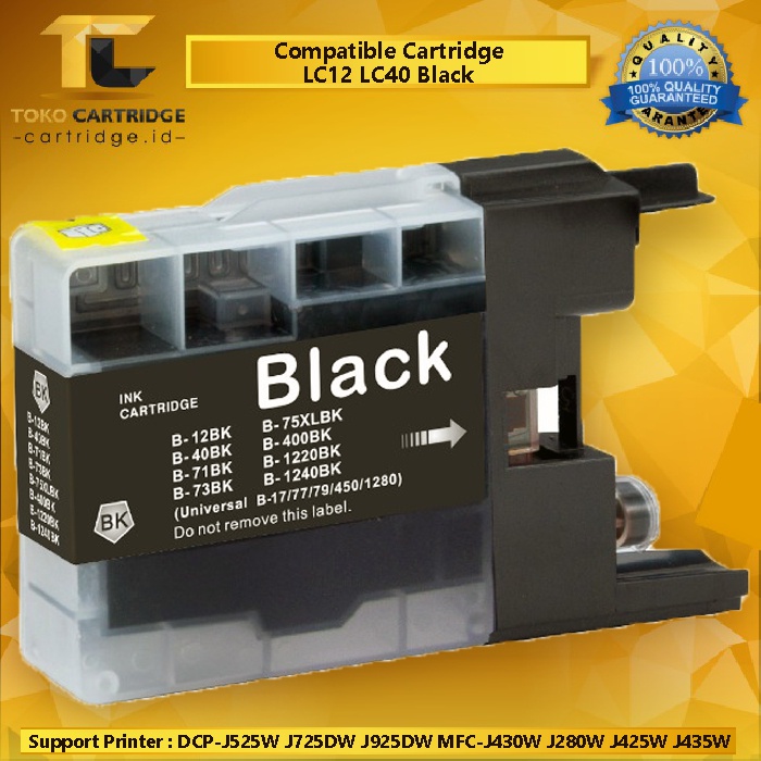 Cartridge Tinta Compatible LC12 LC40 LC71 LC73 LC75 LC400 LC1220 LC1240, Tinta Printer Brothr DCP-J525W J725DW J925DW MFC-J430W J280W J425W J435W J625DW J5910CDW J6910DW