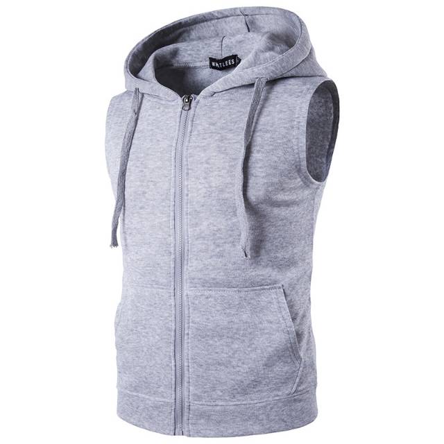 Rompi pria fleece vest hoodie zipper