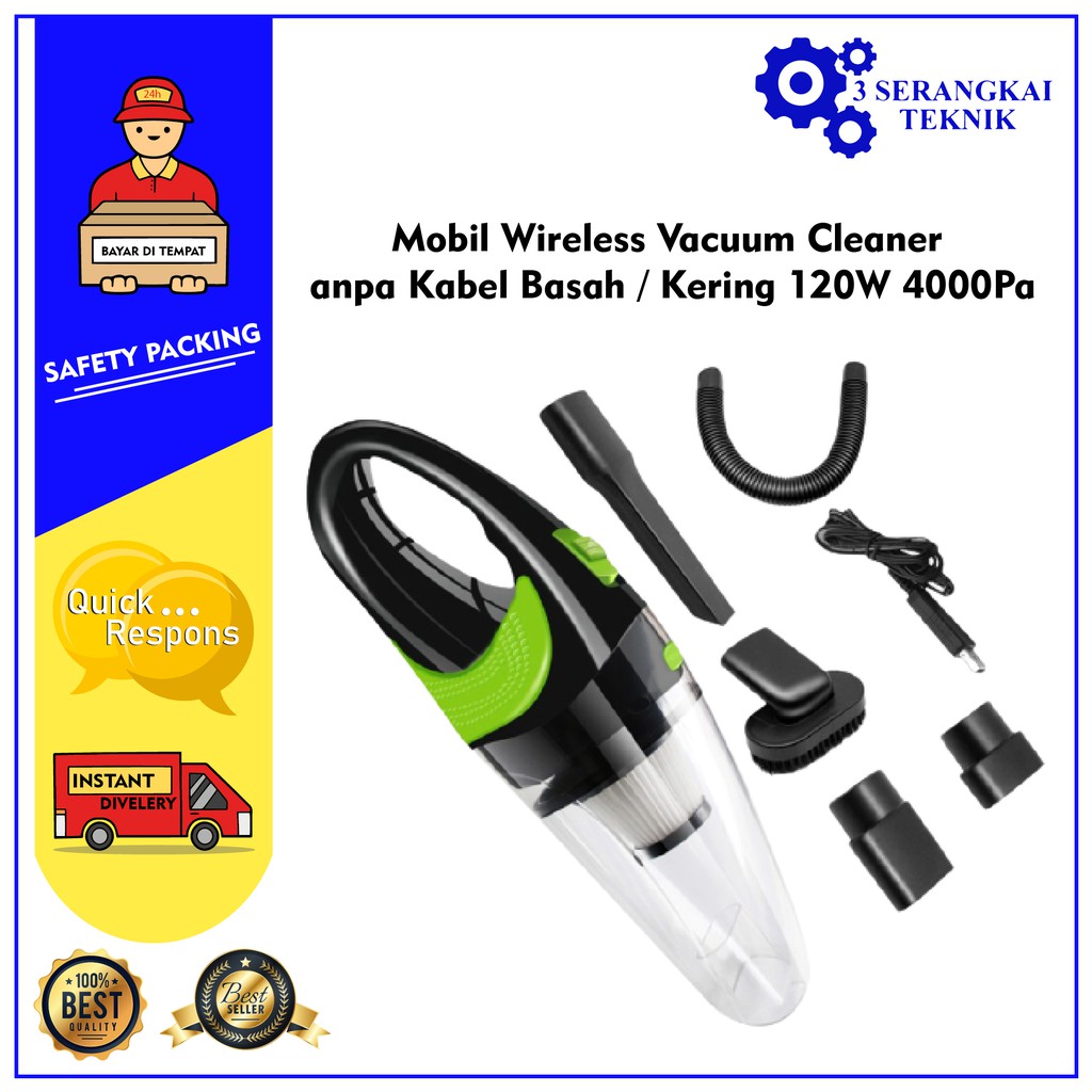 Vacuum Cleaner Baterai Cordless Tanpa Kabel Charge USB