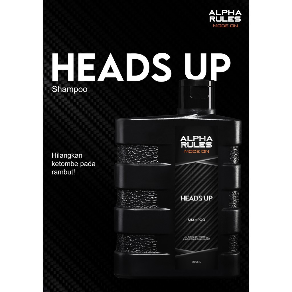 Alpha Rules Heads Up 250 ml Shampoo Male Cleaner Alpharules