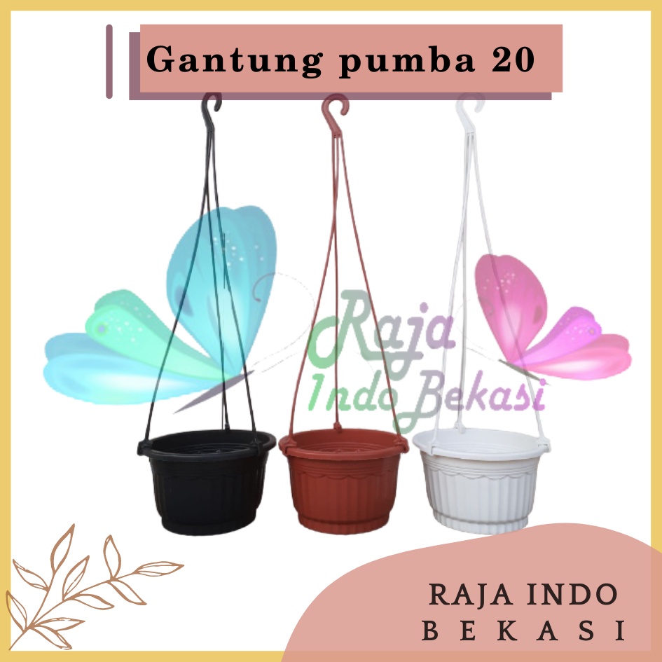 Pot Gantung 20cm Hijau - Pot Bunga Gantung Cantik 20 Cm Pot Tanaman Hias - Hanging Vas Pot