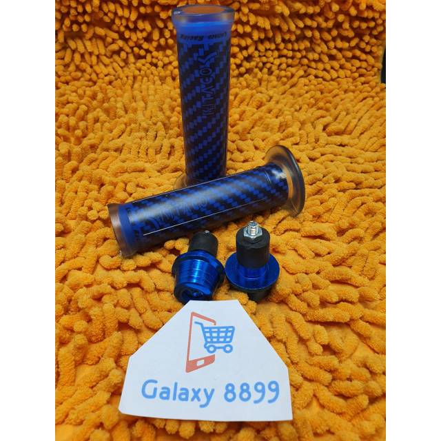 Handgrip karbon kitaco + Jalu Stang biru universal