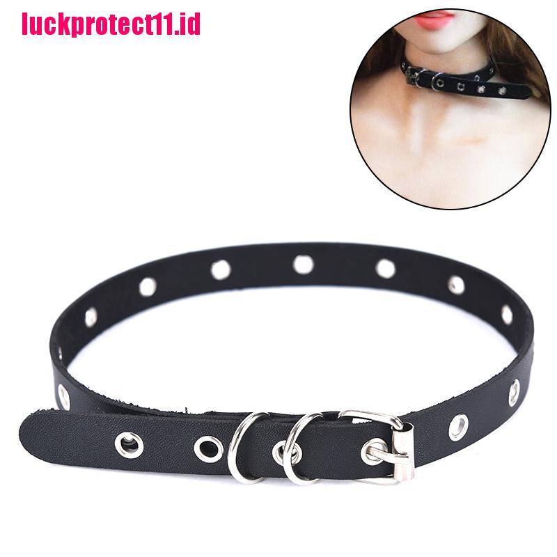 Kalung Choker Bahan Kulit Gaya Punk Gothic Untuk Wanita
