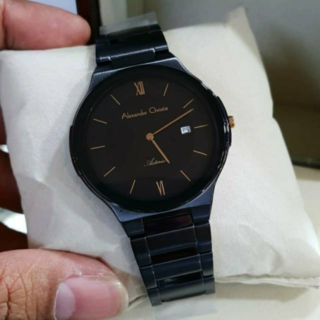 JAM TANGAN ALEXANDRE CHRISTIE PRIA AC 8612 ORIGINAL BLACK