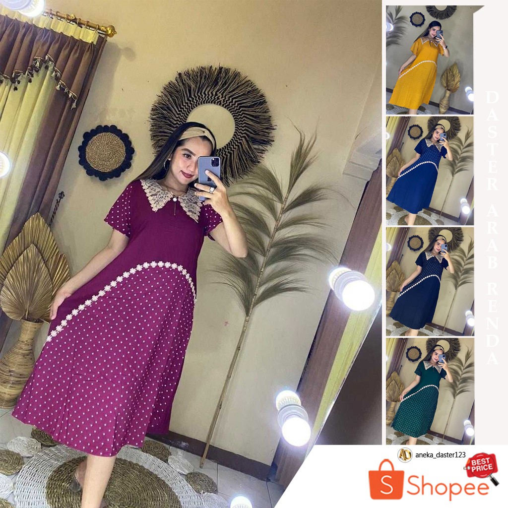 Daster Kekinian Resleting Depan Rayon Tebal Berkualitas Adem Lubna Polka Fashion Wanita-seri warna klik 5x