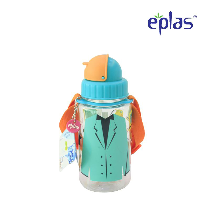 EPLAS Kids Water Bottle With Straw & Strip (350ml), Water Tumbler, Botol Air, BPA Free, Tritan EGP-350