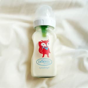 Dr. Brown's Glass Wide Neck Options+ Bottle with Cartoon Deco / Botol Susu Kaca