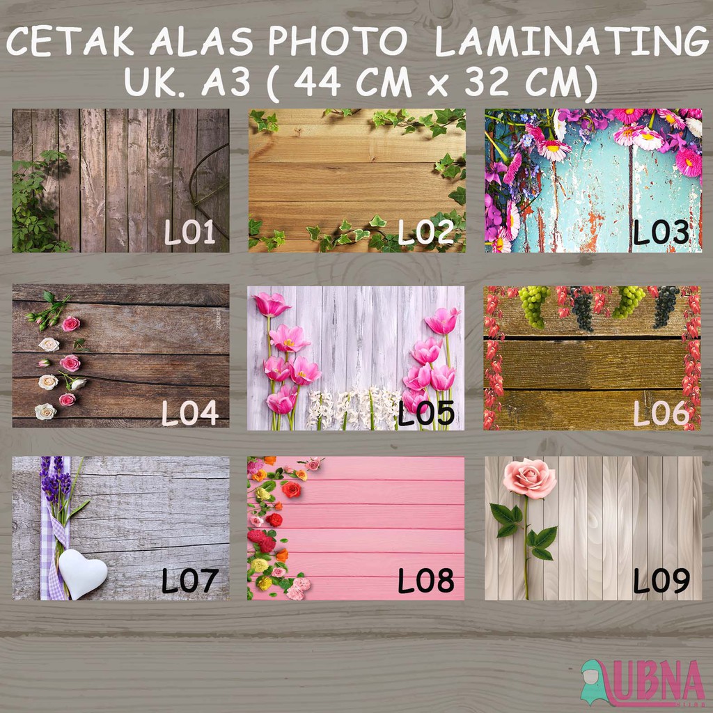 [min. order 2pc] Paling Murah ...  Alas Foto Photo Background Papan Wood Vintage Bunga