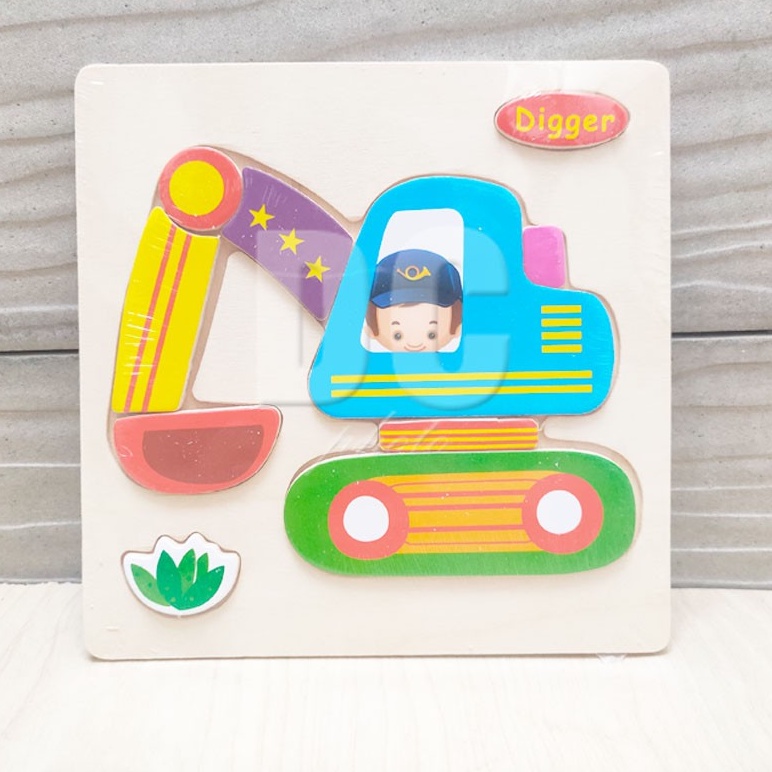 Puzzle Kayu Mini Mainan Edukasi 1ST STEP Jigsaw Puzzle Mini Wooden Puzzle Transportasi Hewan Buah