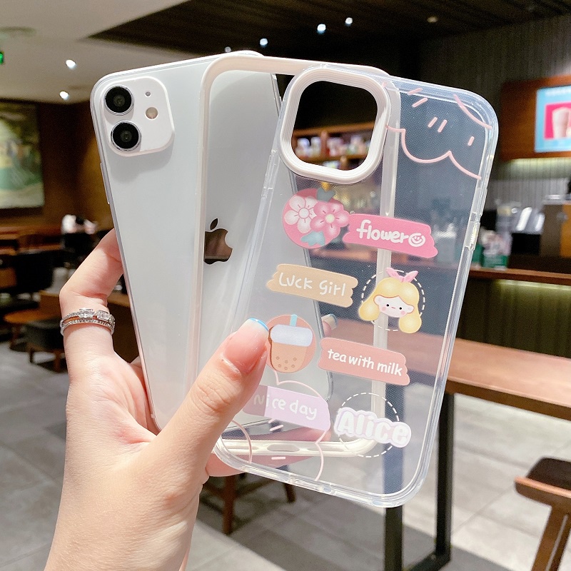 3 in 1 case Pelindung Anti Jatuh Motif Kartun Hewan Untuk iPhone 11 12 13 Pro MAX X XR XS MAX 7 8 Plus