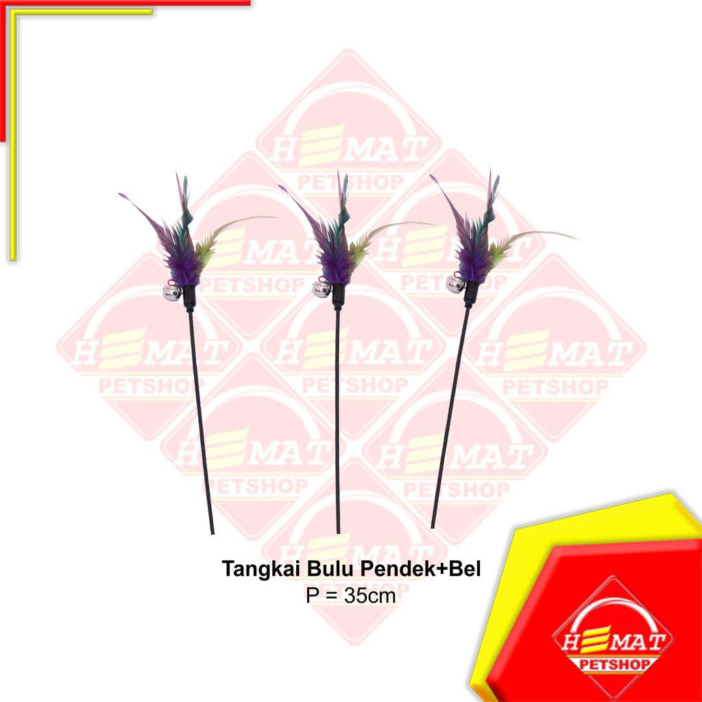 Mainan Kucing Pancingan Bulu / Cat Teaser Toys Tongkat Bulu Pancing