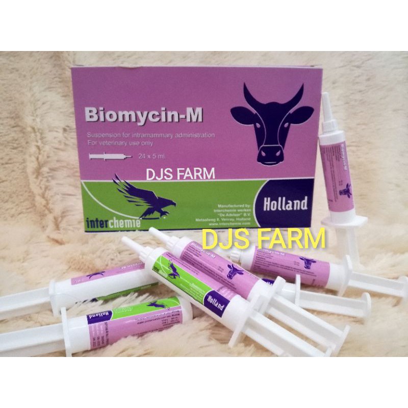Biomycin M 5 ml Holland Obat Mastitis Sorehock Infeksi Ambing hewan sapi kambing kelinci kucing Anji
