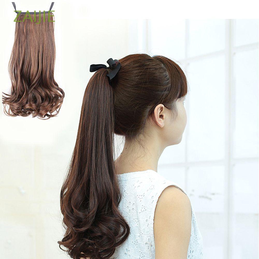 Flower 48cm Long Hair Extensions Curly Ponytail Synthetic Wig