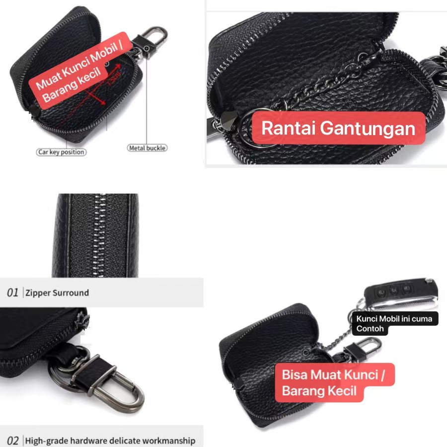 AM-26 Dompet Gantungan Kunci Mobil Motor Car Key Bag Bisa Kunci Rumah / Motor Bahan Kulit Sintesis