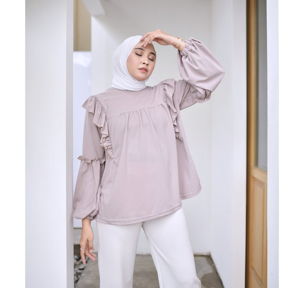 Yola Blouse - atasan lengan balon