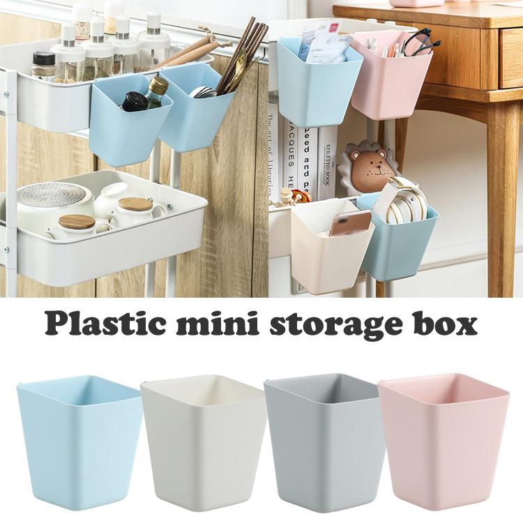 [Plastic Mini Hanging Basket Organizer Container ][Kitchen Bathroom Toothbrush Storage Bucket][Cosmetics Jewelry Office Stationery Assortment Organizer]