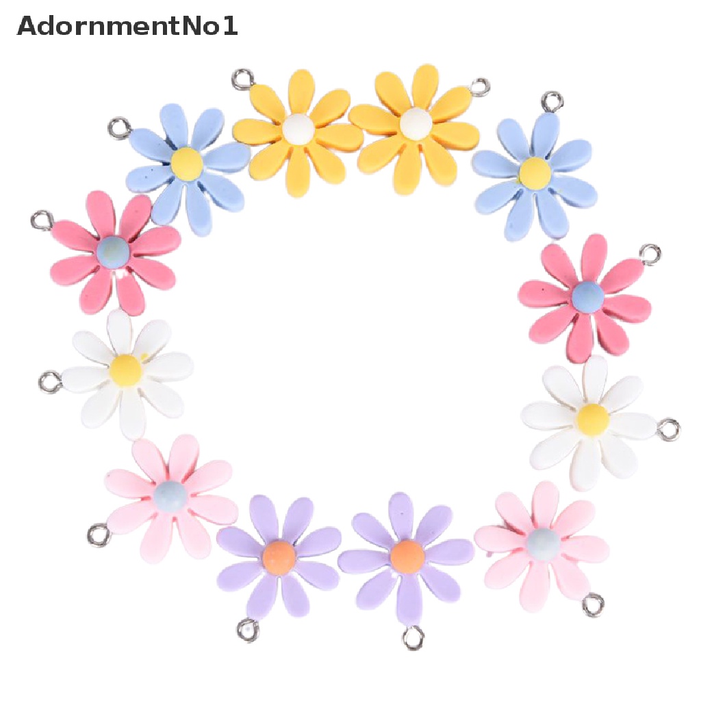 (AdornmentNo1) 10pcs / Set Liontin Bunga Matahari / Daisy Bahan Resin Untuk Membuat Perhiasan DIY