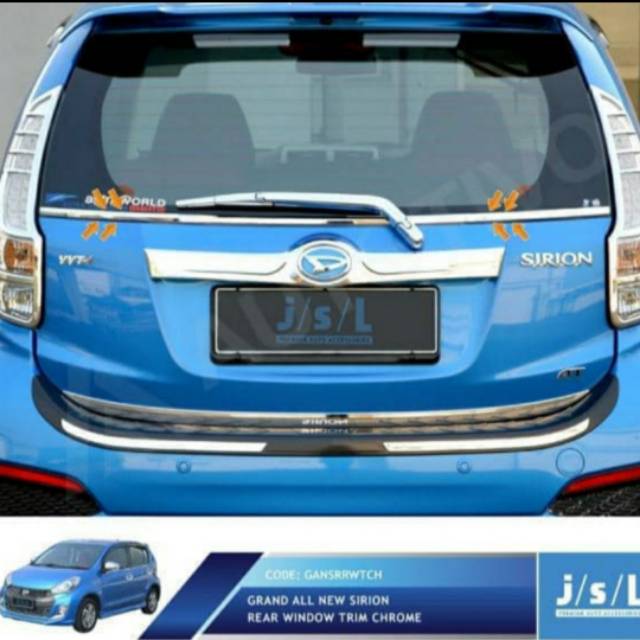 List kaca belakang grand all new sirion/ rear window trim chrome jsl