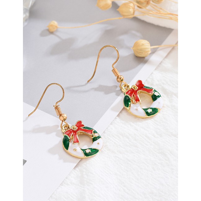 LRC Anting Set Fashion Color Christmas Earrings Set Of 6 D18701