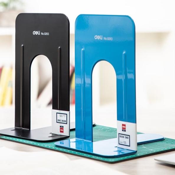 

☊ Deli E9263 Book End/Penahan Buku-Metal Book End 228mm - Biru ➥