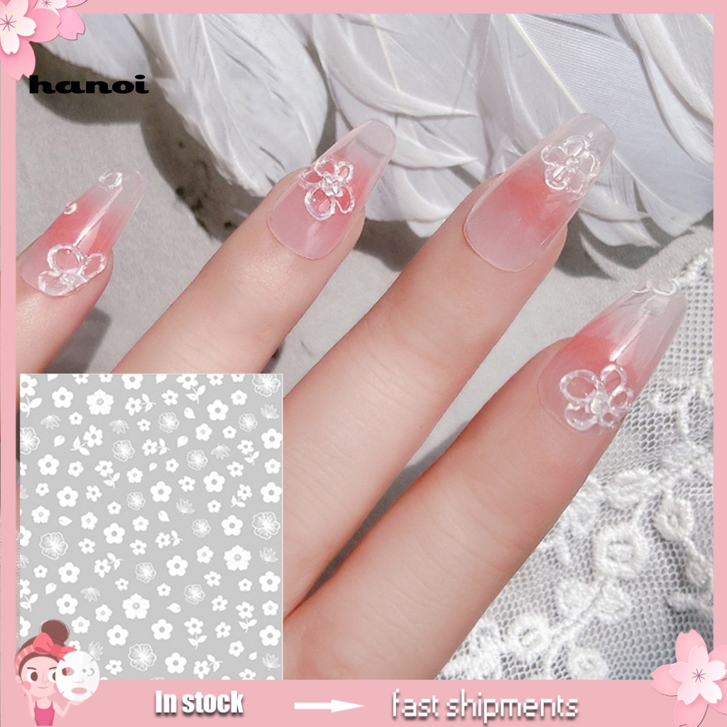 Stiker Kuku Motif Bunga Untuk Dekorasi Nail Art