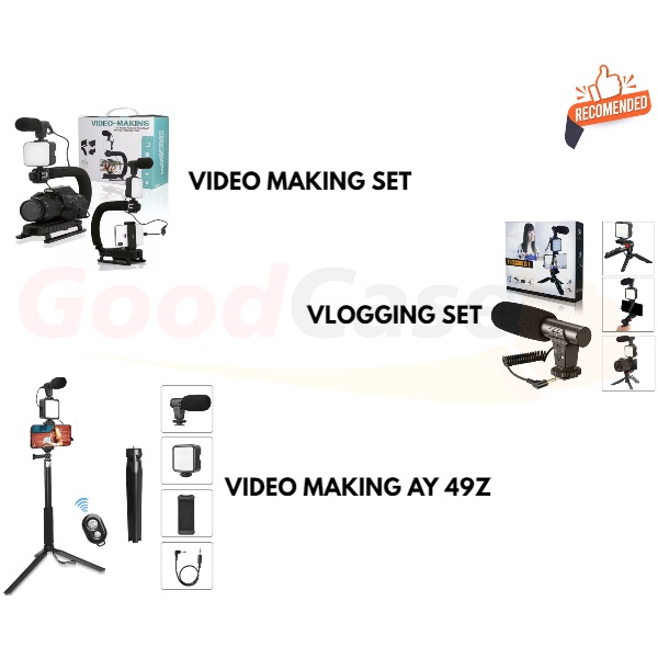 Paket Video Making Set Mic LED With Stabilizer Grip Video Handle C For Video Recording Tool Kit